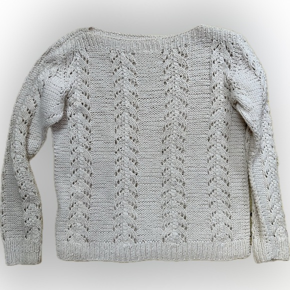 Women’s Vintage Hand Knit Long Sleeve Boat Neck Pullover Sweater. Size S/M - Picture 3 of 6